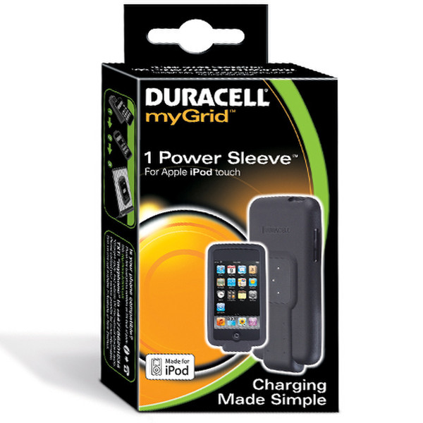 Duracell myGrid iPod Touch Power Sleeve Innenraum Schwarz Ladegerät für Mobilgeräte