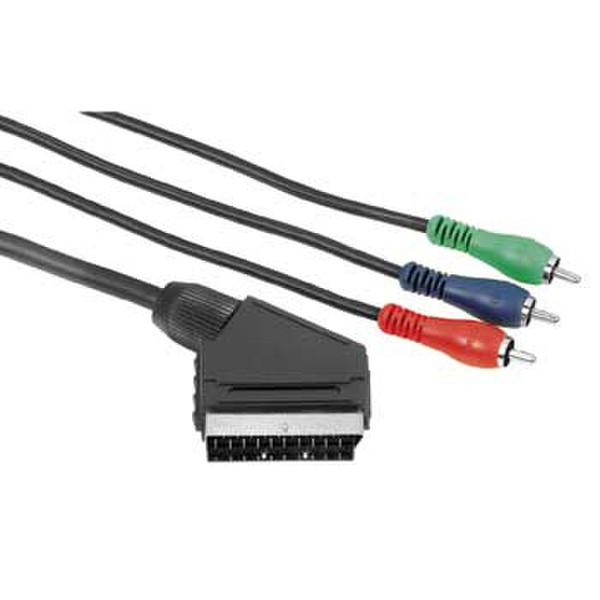 Hama 42375 2m SCART (21-pin) 3 x RCA Schwarz Videokabel-Adapter