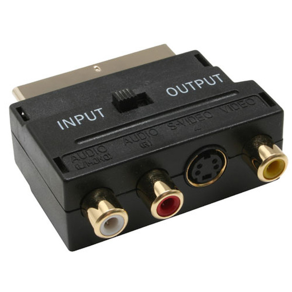 InLine 89953D Scart 3xRCA, S-VHS Черный кабельный разъем/переходник