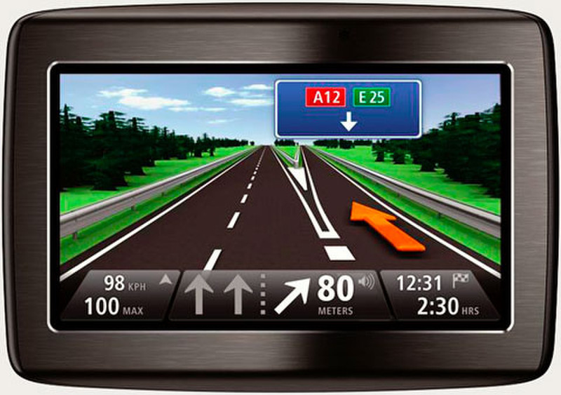 TomTom VIA 120 Europe Tragbar / Fixiert 4.3Zoll Touchscreen 183g Schwarz Navigationssystem