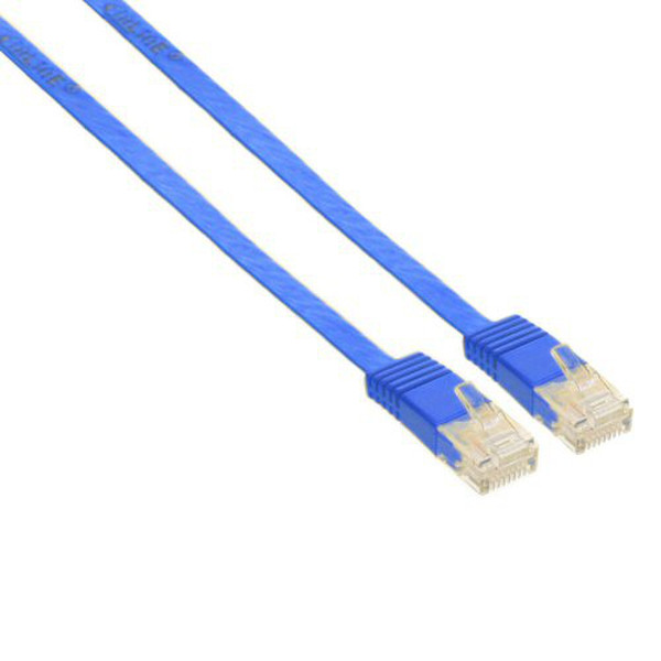 InLine Flat patch cord UTP Cat.6 3m Blue 3m Blau Netzwerkkabel