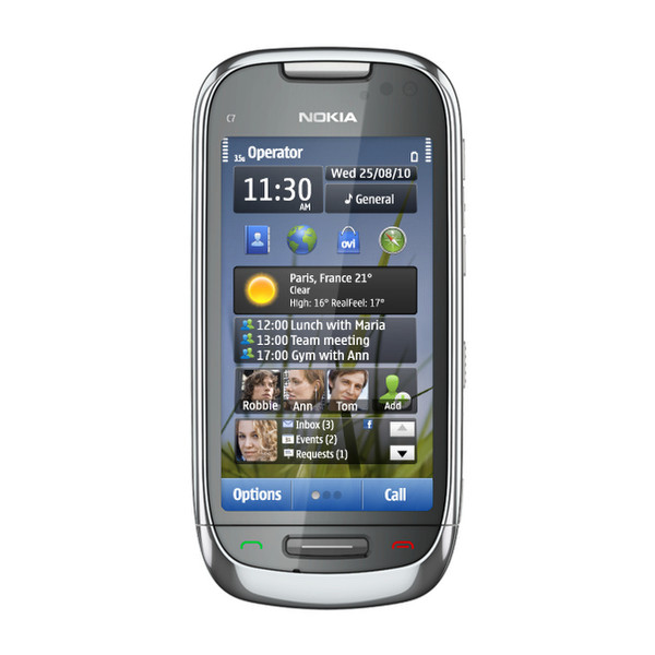 Nokia C7-00 Single SIM Platin Smartphone