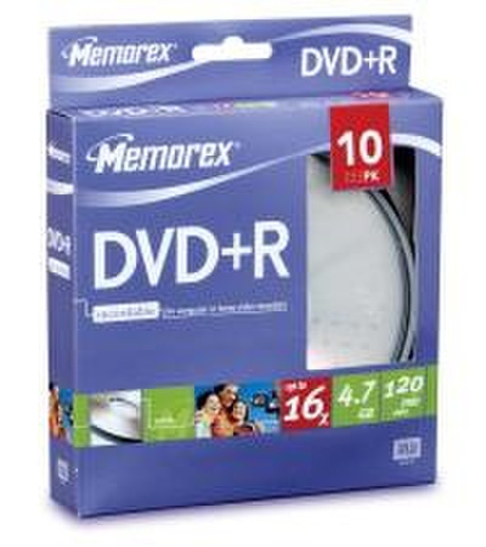 Memorex 16x DVD+R 4.7GB 10 Pack Cakebox 4.7ГБ 10шт