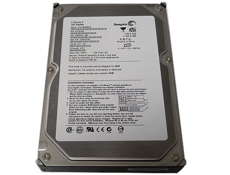 Seagate U-series 120GB PATA 120GB Parallel ATA Interne Festplatte