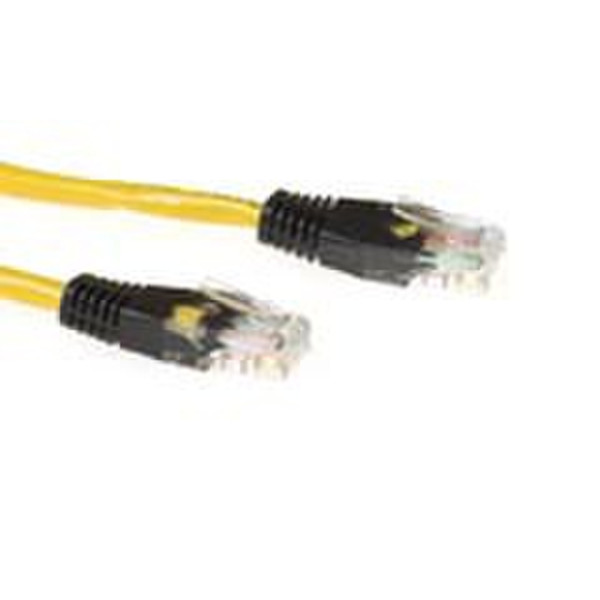 Intronics CAT5E UTP cross-over patchcable yellow with black connectors