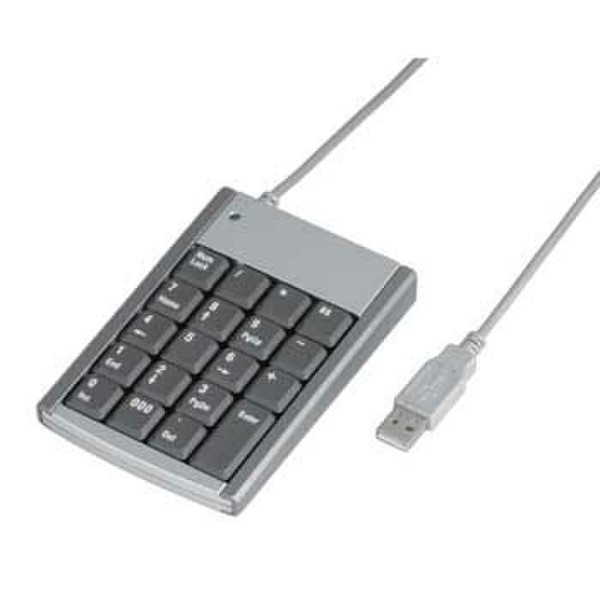 Hama SlimLine Keypad SK200 USB Cеребряный клавиатура
