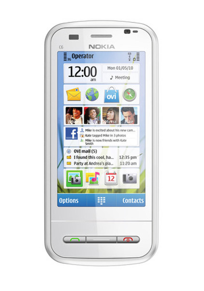 Nokia C6-00 Одна SIM-карта Белый смартфон