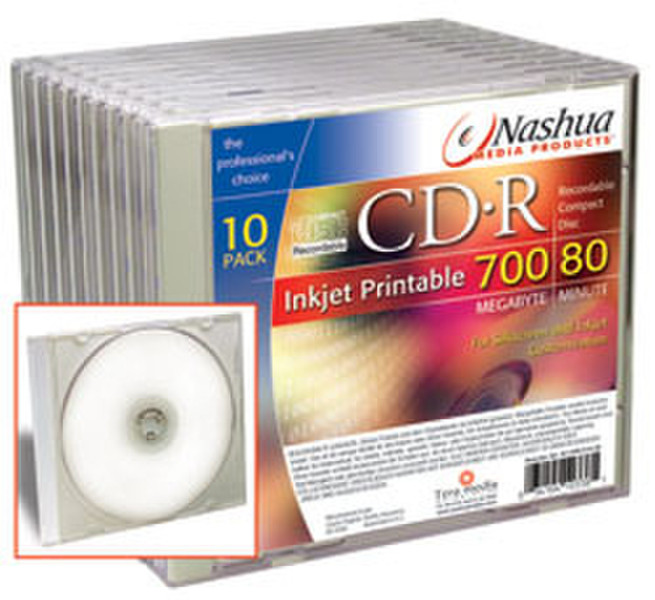 Nashua 5-pack CD-R Printable jewelcase 80min./700MB, 52x CD-R 700МБ 5шт
