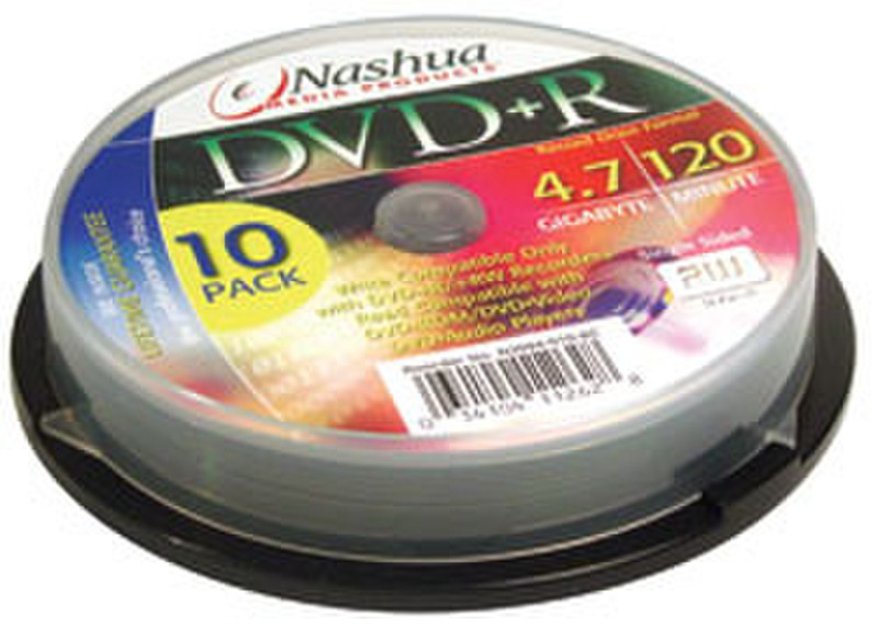 Nashua DVD+R 16x 4,7GB 10-pack Cakebox 4.7GB 10Stück(e)