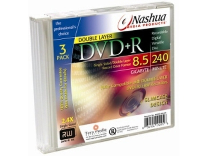 Nashua N2355-003-4S 8.5GB DVD+R 3pc(s) blank DVD