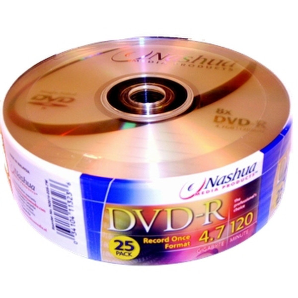 Nashua 25-pack DVD-R, printed 4.7GB DVD-R 25pc(s)