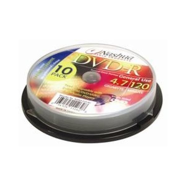 Nashua DVD-R 4.7GB/120min, 10-pack cakebox 4.7GB DVD-R 10Stück(e)