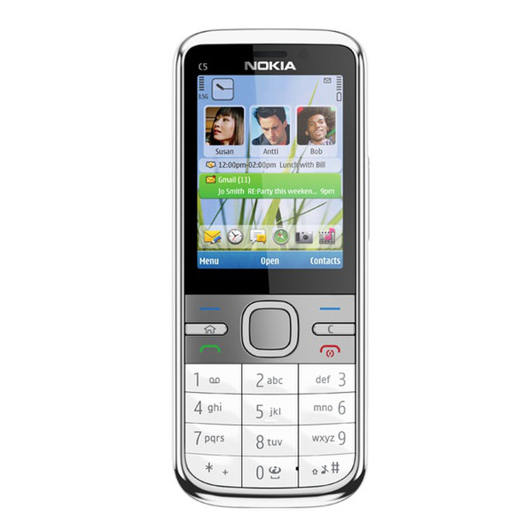 Nokia C5 Одна SIM-карта Cеребряный, Белый смартфон
