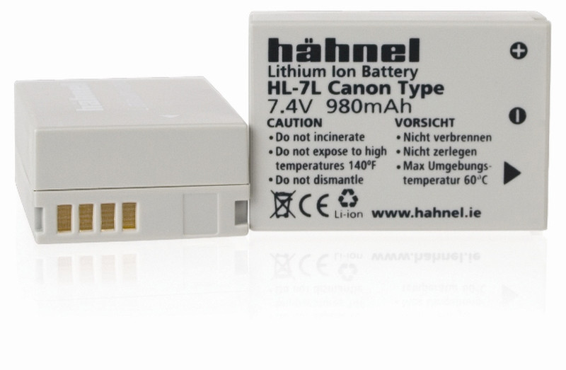Hahnel 1000 186.3 Lithium-Ion (Li-Ion) 980mAh 7.4V rechargeable battery