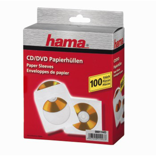 Hama 00011443 1дисков Белый чехлы для оптических дисков