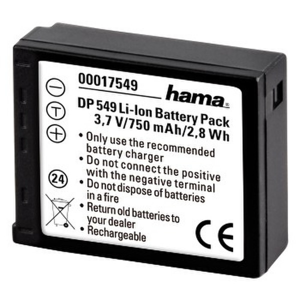 Hama 00017549 Литий-ионная (Li-Ion) 750мА·ч 3.7В аккумуляторная батарея