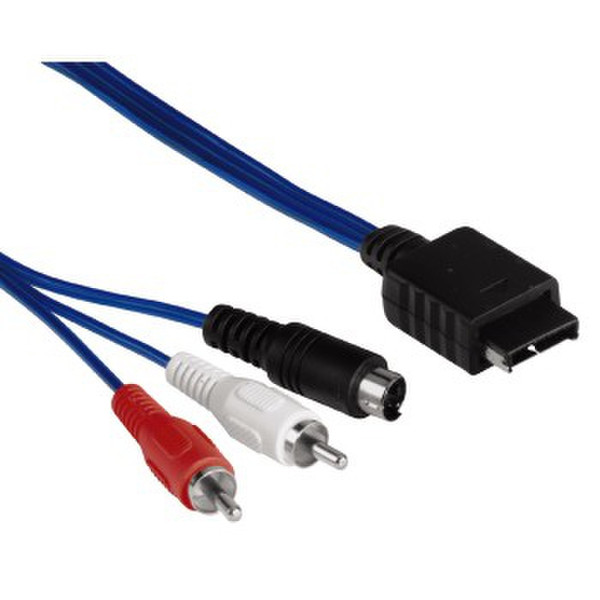 Hama PS2 RCA/S 3m S-VHS + 2 x RCA Blau