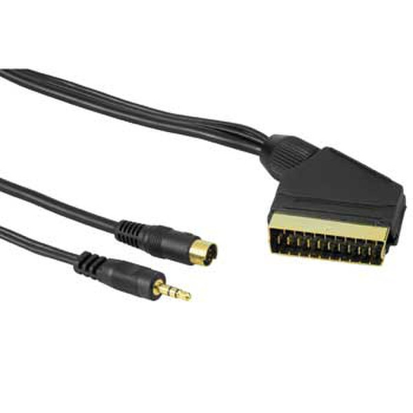 Hama S-Video - Scart 15м S-Video (4-pin) + 3.5mm SCART (21-pin) Черный