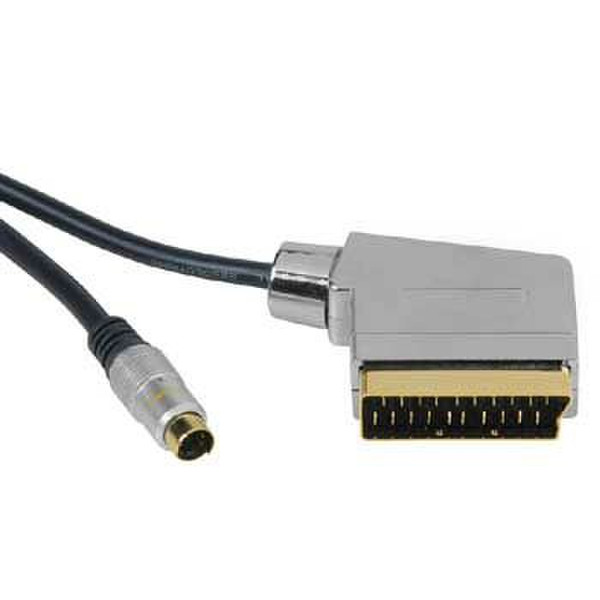 Hama S-Video - Scart 2m SCART (21-pin) S-Video (4-pin) Schwarz