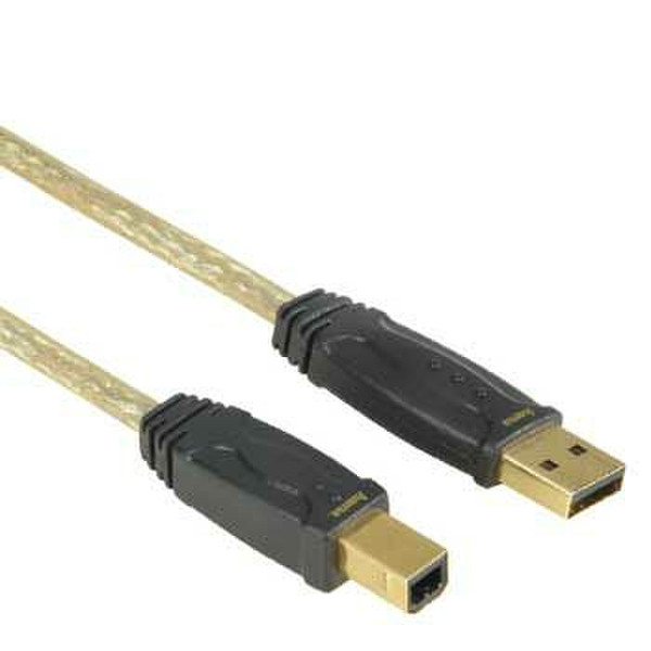 Hama USB A - USB B 3м USB A USB B Прозрачный кабель USB