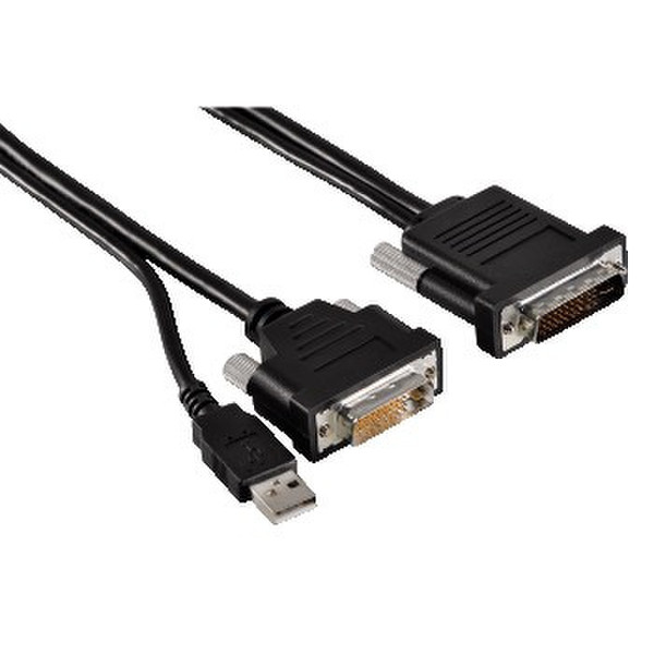 Hama M1DA - DVI-D & USB 5m DVI-D Schwarz