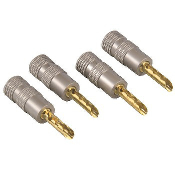 Hama 4x Banana Banana Silver wire connector