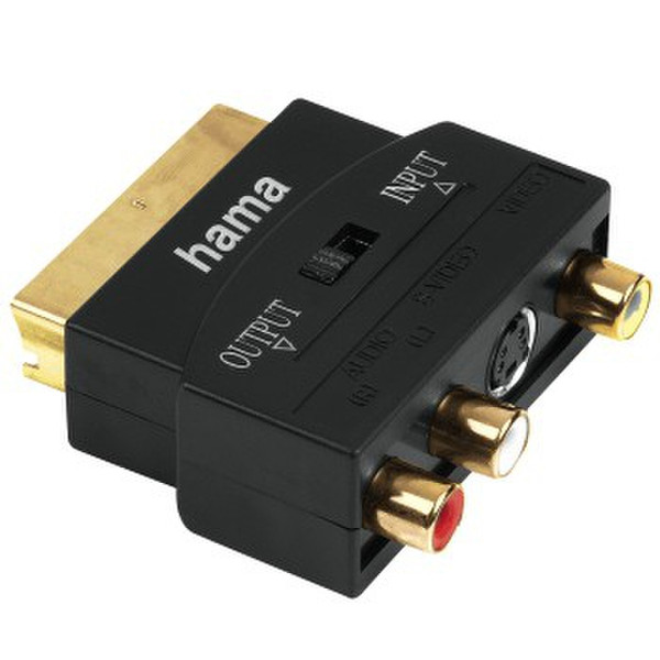 Hama Adapter Scart S-Video/RCA Черный кабельный разъем/переходник