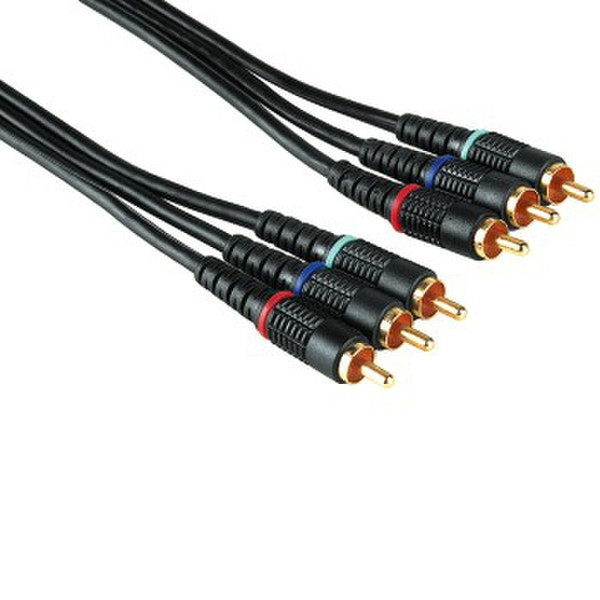 Hama 3x RCA - 3x RCA 2m 3 x RCA Black component (YPbPr) video cable