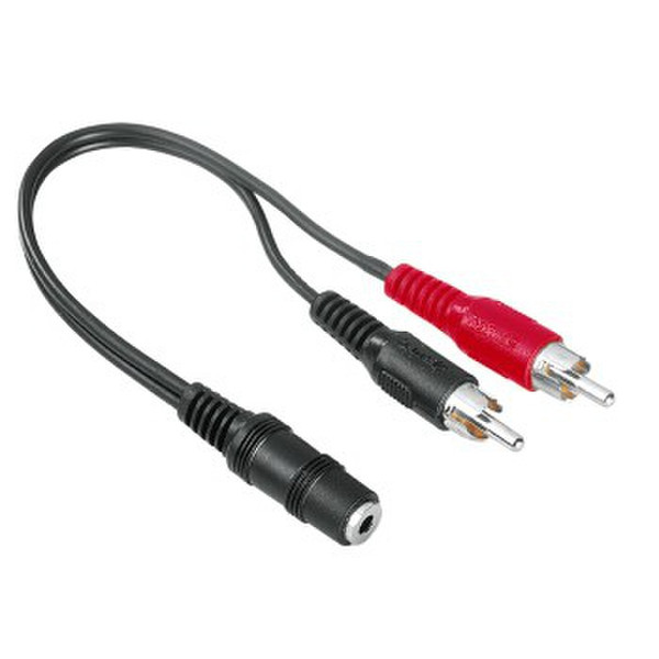 Hama Adapter 2x RCA 3.5mm Black cable interface/gender