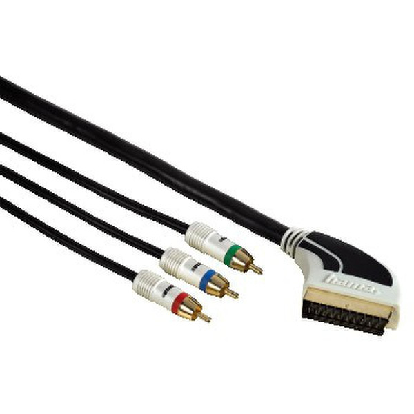 Hama Scart - 3x RCA 5m SCART (21-pin) 3 x RCA Schwarz