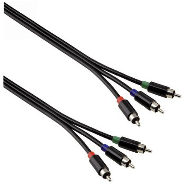 Hama Kabel 1.5m 3 x RCA Black component (YPbPr) video cable