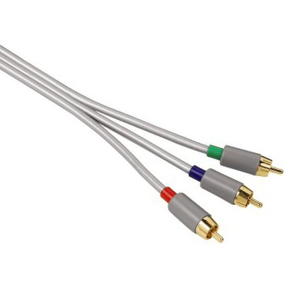 Hama 00079954 3м 3 x RCA Cеребряный компонентный (YPbPr) видео кабель