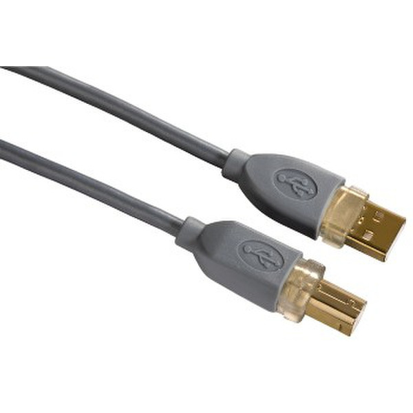 Hama USB A - USB B 2м USB A USB B Серый кабель USB