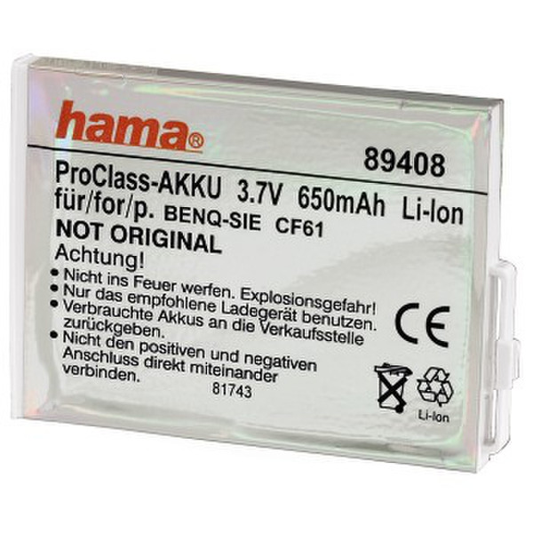 Hama ProClass Lithium-Ion (Li-Ion) 650mAh 3.7V rechargeable battery