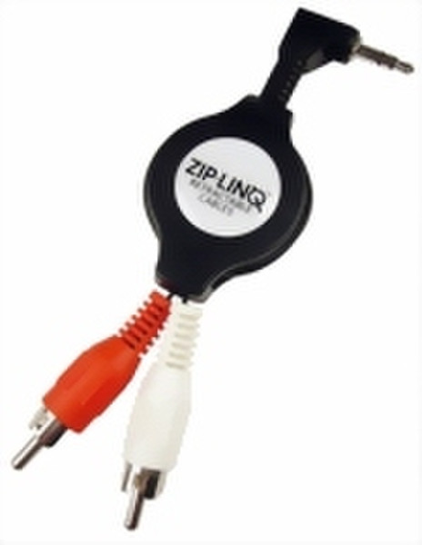 ZipLinq Stereo 3.5mm to RCA 1.2m Black audio cable