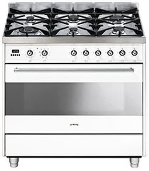 Smeg C9GMB Freestanding Gas hob B White cooker