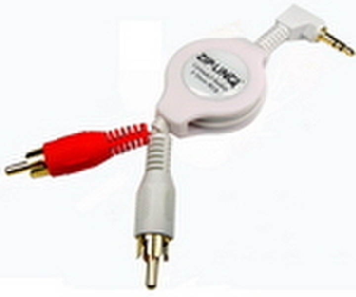 ZipLinq Stereo 3.5mm to RCA (White) 1.2m White audio cable