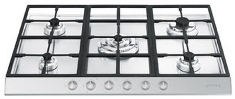 Smeg PTS726BE5 Встроенный Gas hob Нержавеющая сталь плита