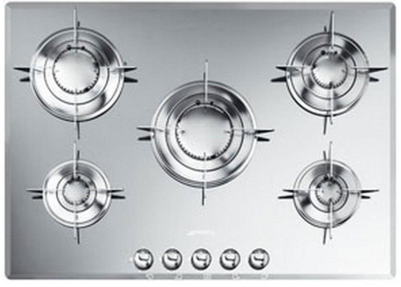 Smeg PTV705BE Встроенный Gas hob Нержавеющая сталь плита