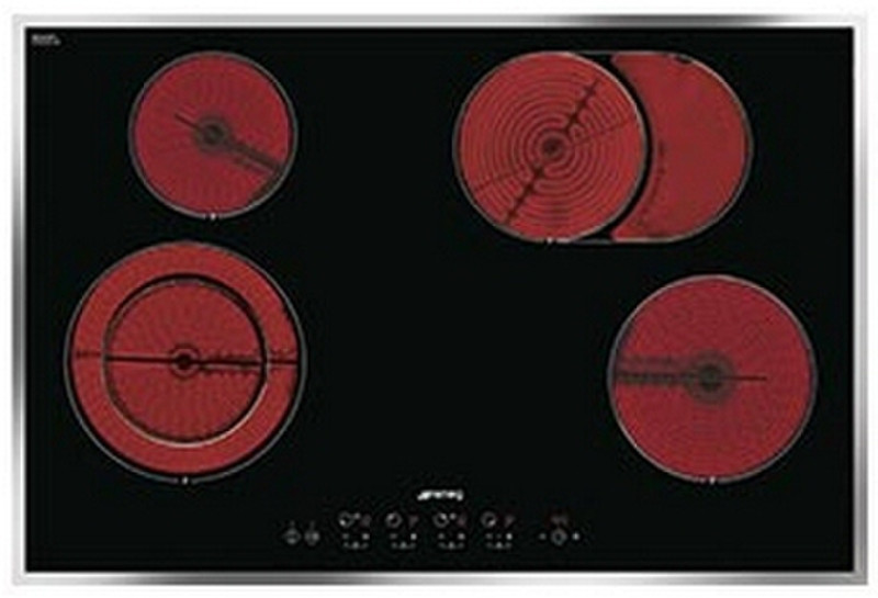 Smeg SE2772CX2 Встроенный Ceramic hob Черный плита