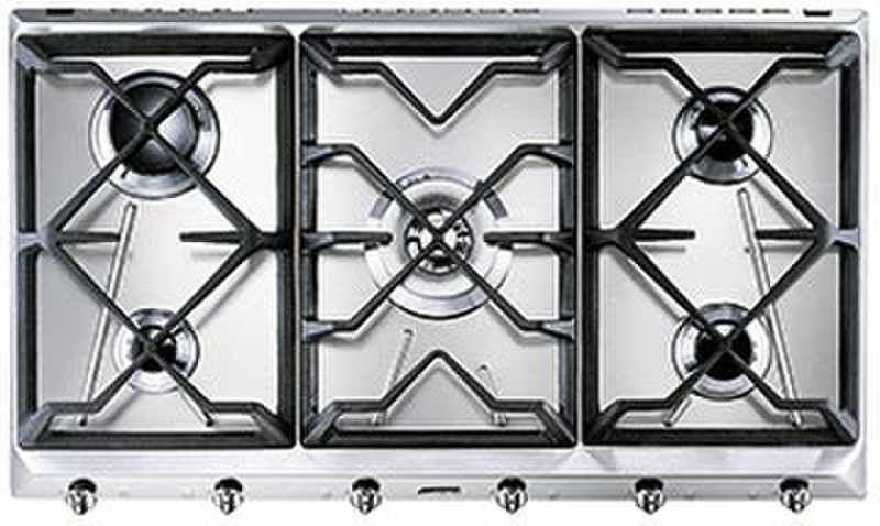 Smeg SR596GXB5 Встроенный Gas hob Нержавеющая сталь плита