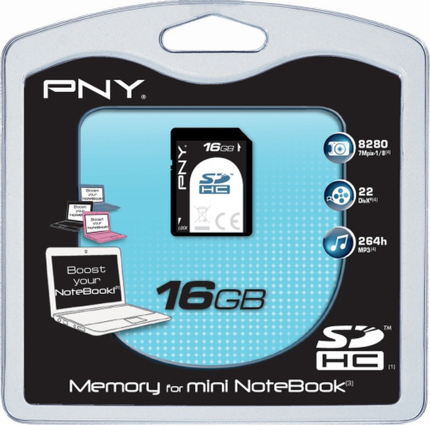 PNY SDHC Mini Notebook 16GB 16ГБ SDHC карта памяти
