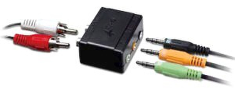 Genius Stereo Converter 2 x RCA 3 x 3.5 mm Schwarz Kabelschnittstellen-/adapter
