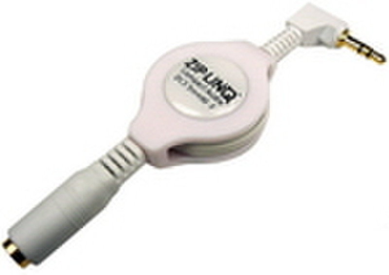 ZipLinq Stereo 3.5mm, M-F, Extension (White) 1.2m Weiß Audio-Kabel