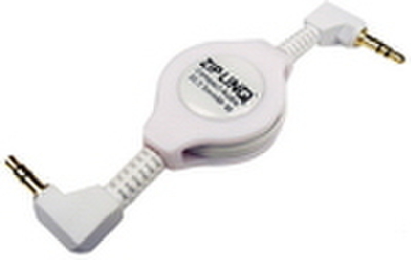 ZipLinq Stereo 3.5mm, M-M (White) 1.2м Белый аудио кабель