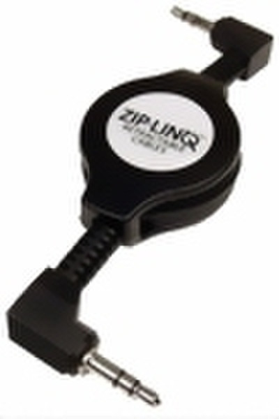 ZipLinq Stereo 3.5mm, M-M 1.2м Черный аудио кабель