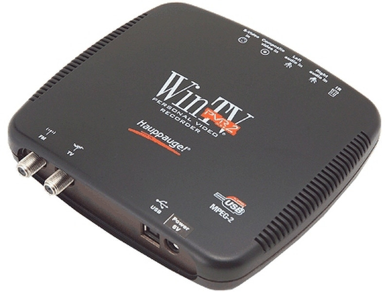 Hauppauge WinTV-PVR-USB2 mpeg2 extern analog TV/FM Black TV set-top box
