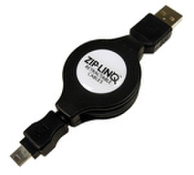 ZipLinq USB-A to Mini USB 5 (USB 2.0 COMPATIBLE) 1.2м Черный кабель USB