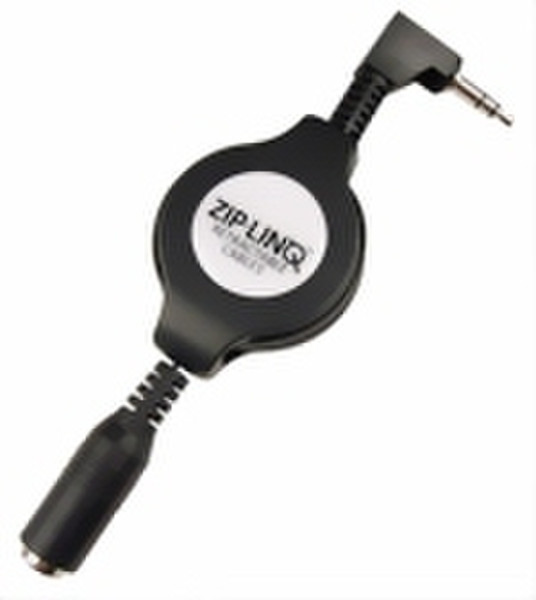 ZipLinq Stereo 3.5mm, M-F, Extension 1.2м Черный аудио кабель