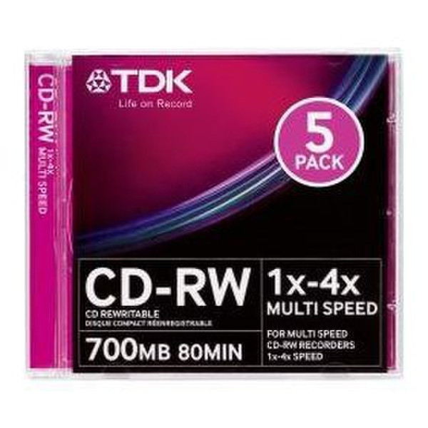 TDK CD-RW CD-RW 700MB 5Stück(e)
